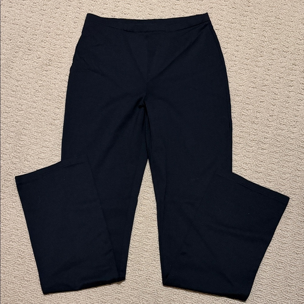 J. Crew Women's Black Straight Leg Pull On Pants, Size Medium.